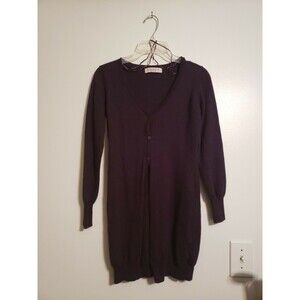 Brunella Gori Womens XS Purple Log Sleeve Extra Fine Merino Wool Dress